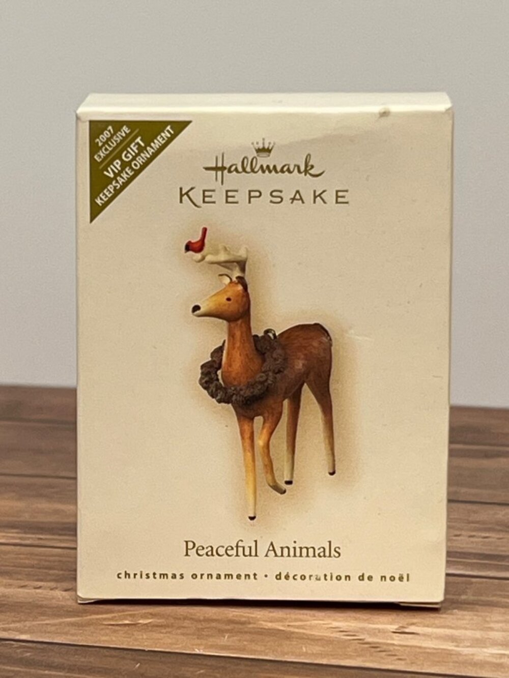 2007 HALLMARK ORNAMENT AD4081Ai PEACEFUL ANIMALS DEER CARDINAL PATRICIA ANDREWS